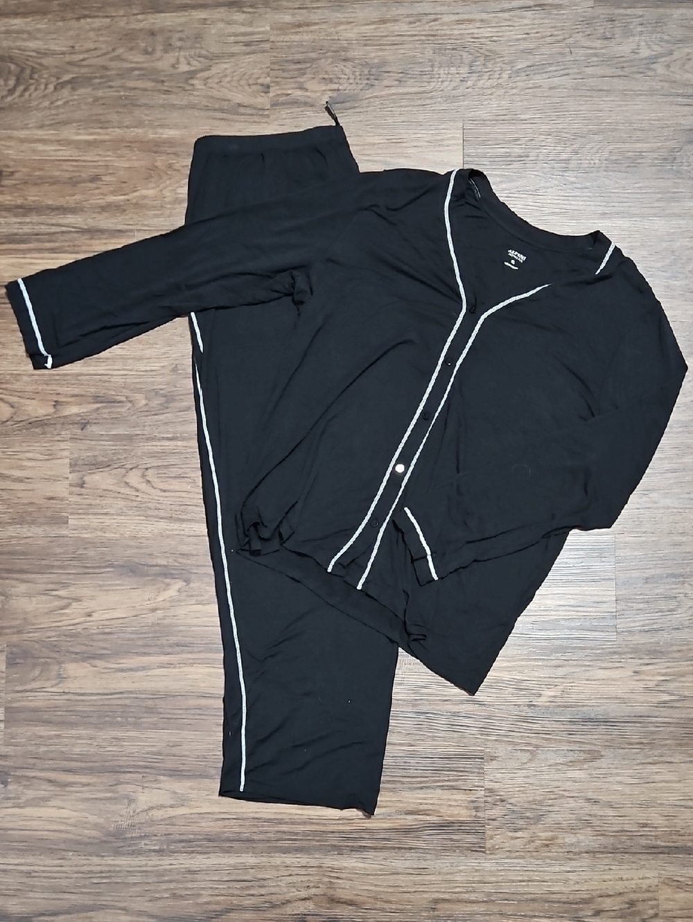Alfani 2 Piece Pajama Set, Black And White, Women's Size XL